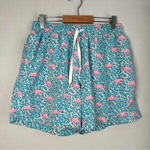 Chubbies Swim Trunks Shorts The Domingos Are For Flamingos AOP Medium Blue Pink
